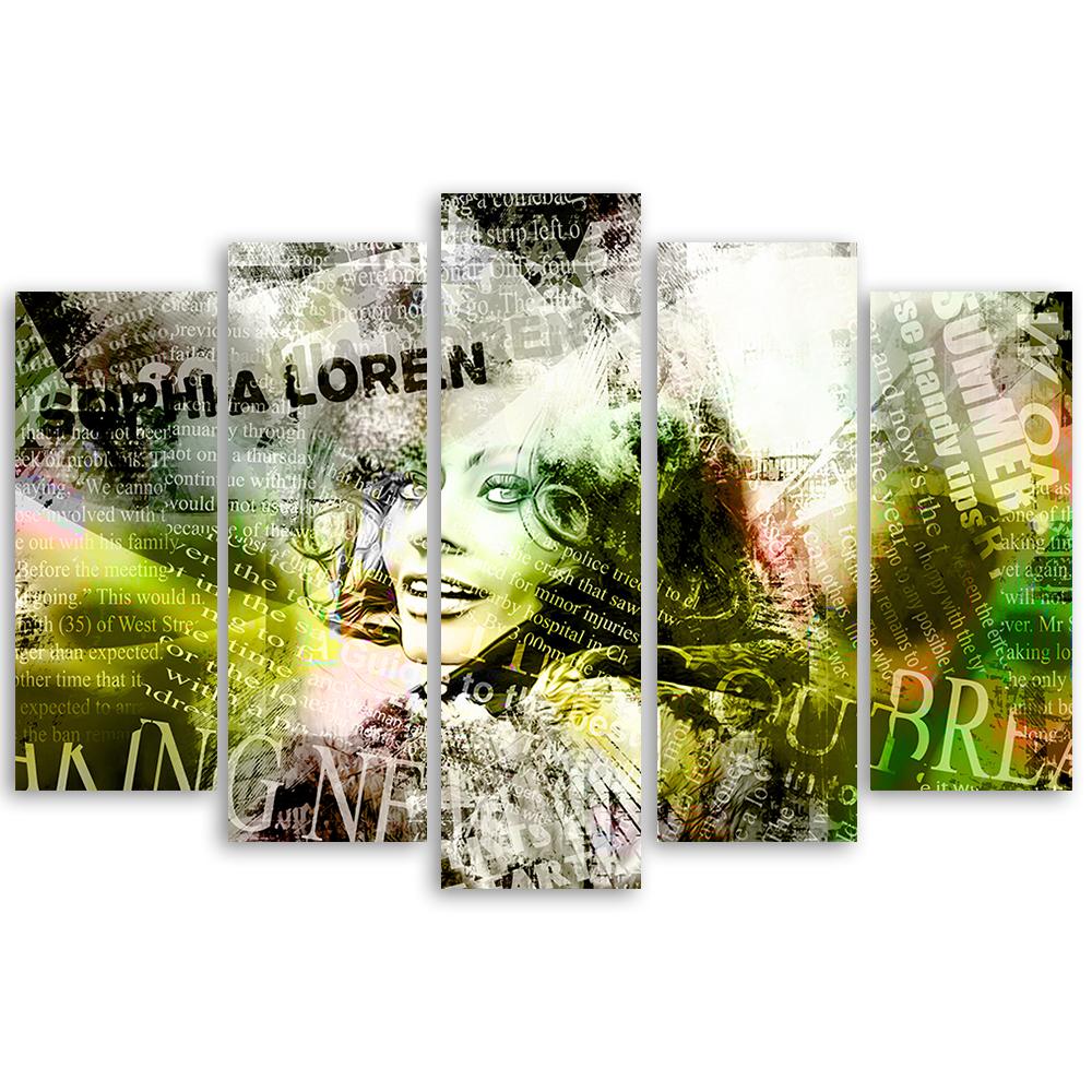 Pětidílný obraz na plátně Sophia Loren