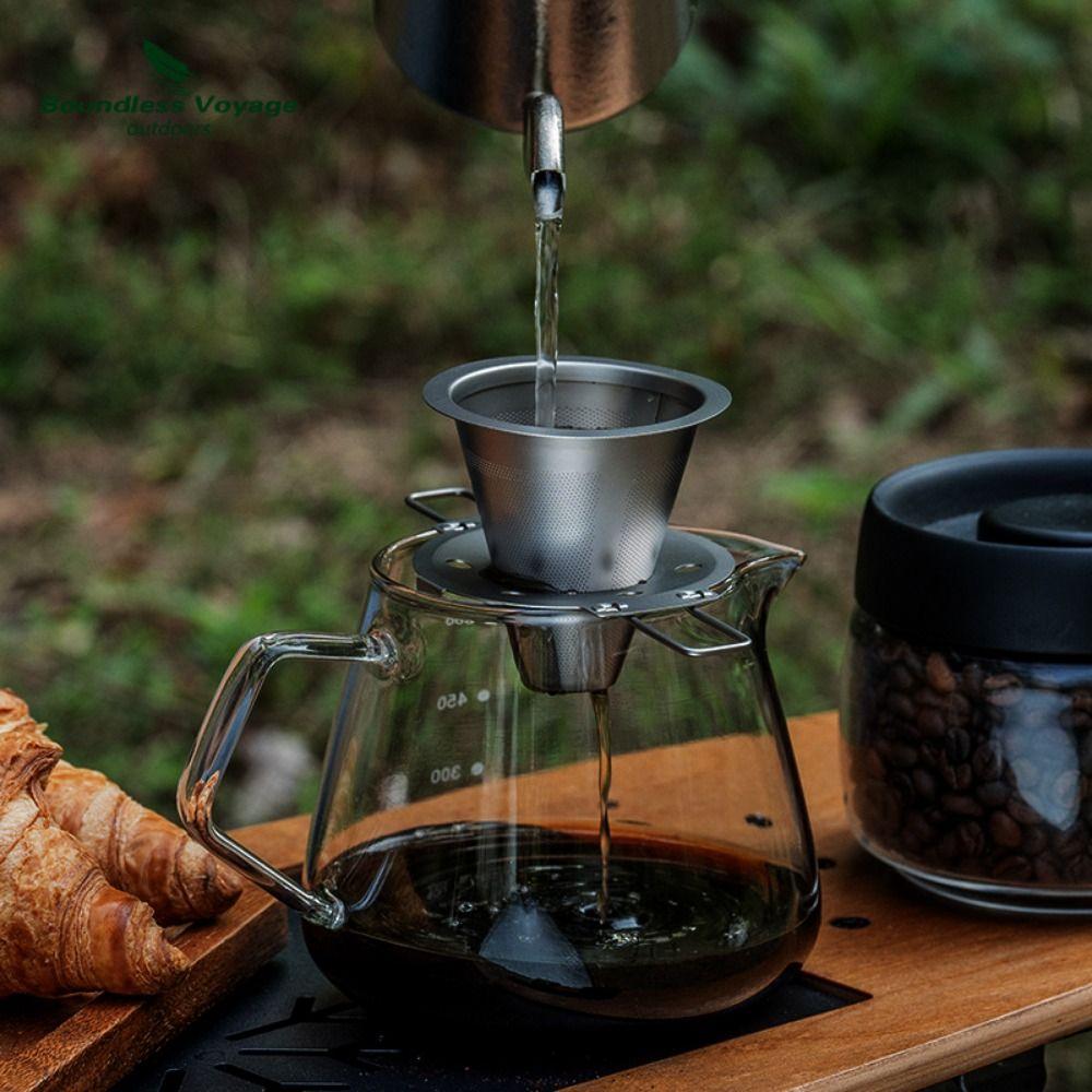 Portable Tea Strainer Lightweight Coffee Dripper Holder New Titanium Coffee Filter Bracket Set