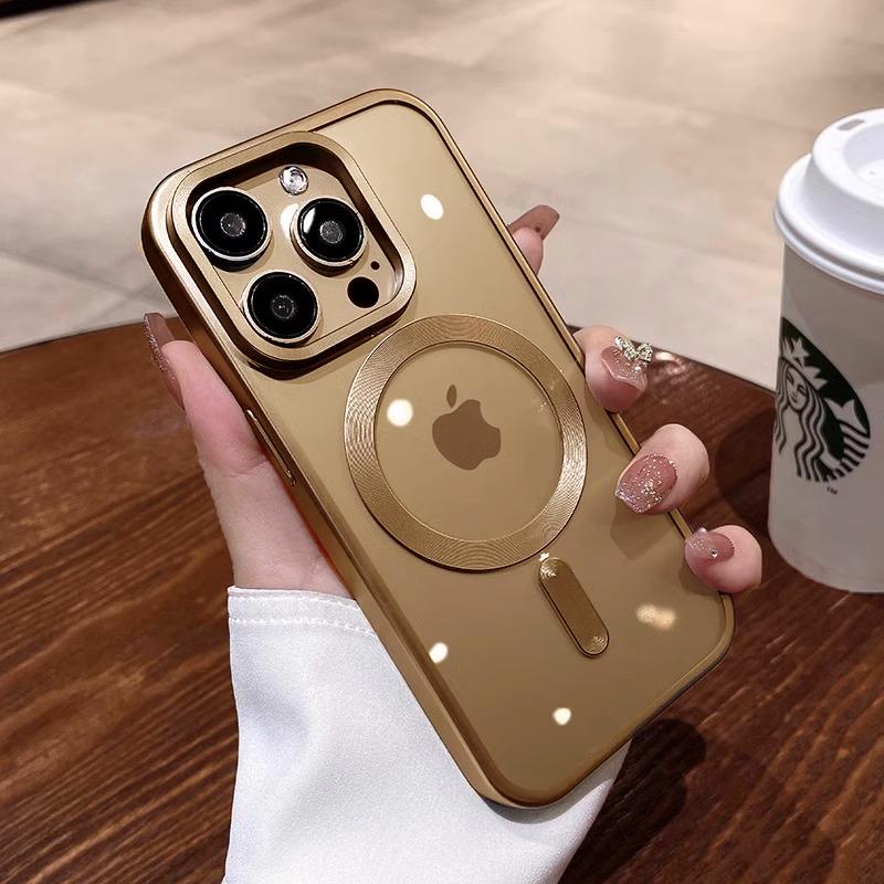 Matte Plating For Magsafe Magnetic Wireless Charge Case For iPhone 11 12 13 15 14 16 Pro Max Plus Soft Clear Shockproof Cover