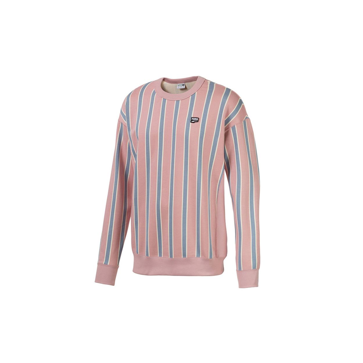 

Puma Striped Crew Neck Sweatshirt Men Tops Pink 596029-14 XL