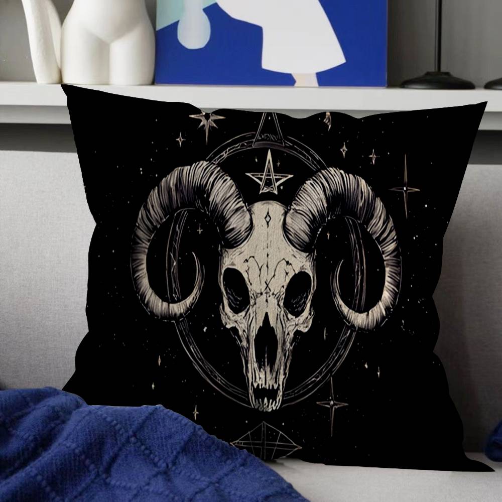Witch Sun Moon Pentagram Pillow Covers Cartoon Sofa Decorative Home Double-sided Printing Short Plush Cute Cushion Cover