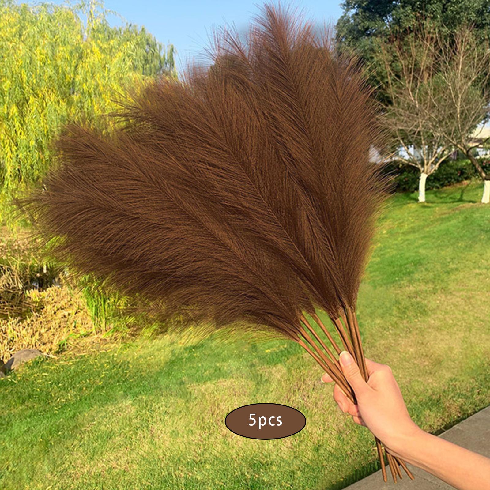 

5 Pieces Artificial Pampas Grass 70cm Tall Fake Pompous Flower DIY Wedding Party Home Decoration Desktop Flower Decors коричневый
