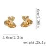   retro cold wind irregular texture metal big flower stud earrings, versatile temperament trendy women's models
