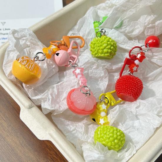 Bag Pendant Star Fruit Shape Bag Hanging Ornament with Bell Sound Stress Relief Charm Key Chain Hanging Ornament