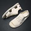 Men's Hollow Out Sandals Breathable Summer Men's Casual Shoes Beach Shoes Handcrafted Headband Outdoor Camping Sandals