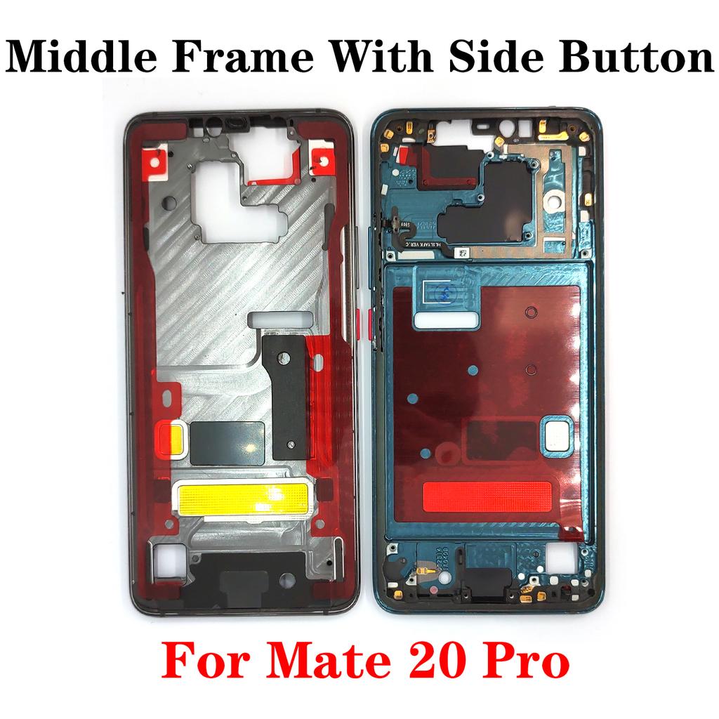 For Huawei Mate 20 Pro 20 X 20X 4G 5G Middle Frame Housing LCD Front Frame Bezel Plate With Side Button