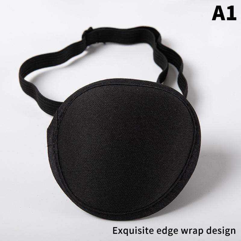 Pirate Eye Patch Unisex Black Single Eye Patch Øyelapp One Eye Vaskbar Justerbar konkav øyelapp Kid Pirate Cosplay kostyme