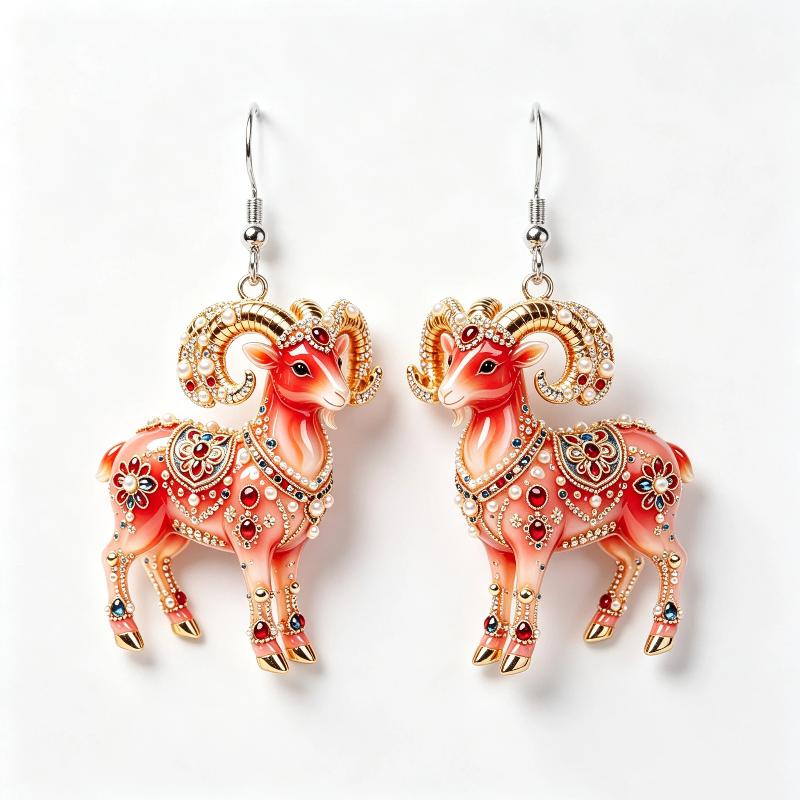 1/2Pcs Cute 2D Flat Goat Themed Hanging Ornament Acrylic Pendant for DIY Jewelry Making Bag Charm Daily Decor