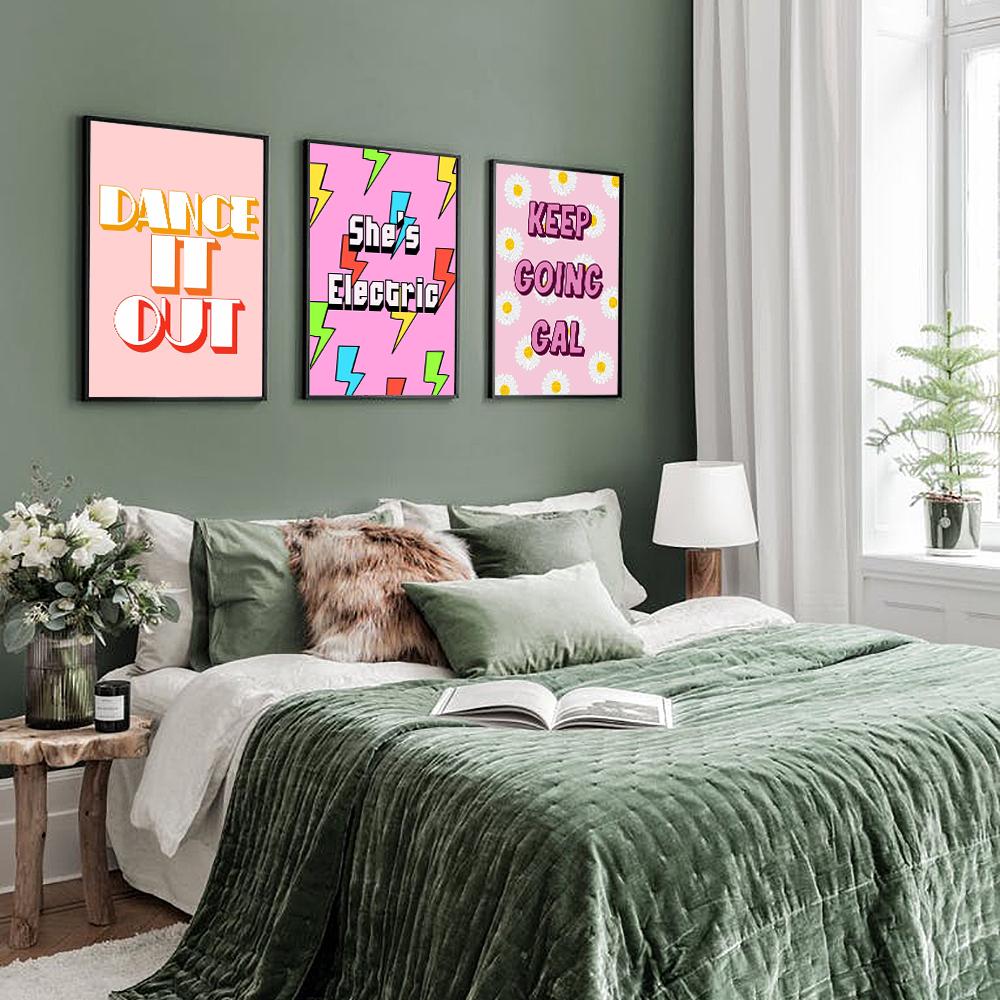 Art Quote Color Text Poster Picture Wall Mural Print Kid Nursery Living Room Home Decor Canvas Painting Motivational Keep Going