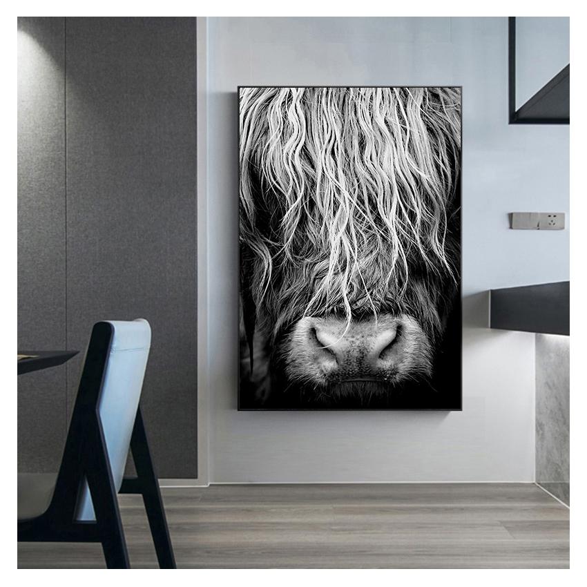 Cattle  Print On Canvas Wall Art Pictures Animal Painting for Living Room Home Decor Modern Abstract Scottish Highlander