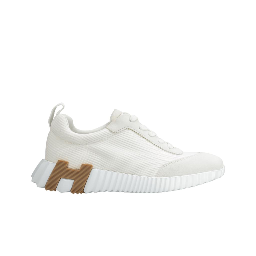 (w) Hermes Bouncing Sneaker Mesh Suede Goatskin & Blanc