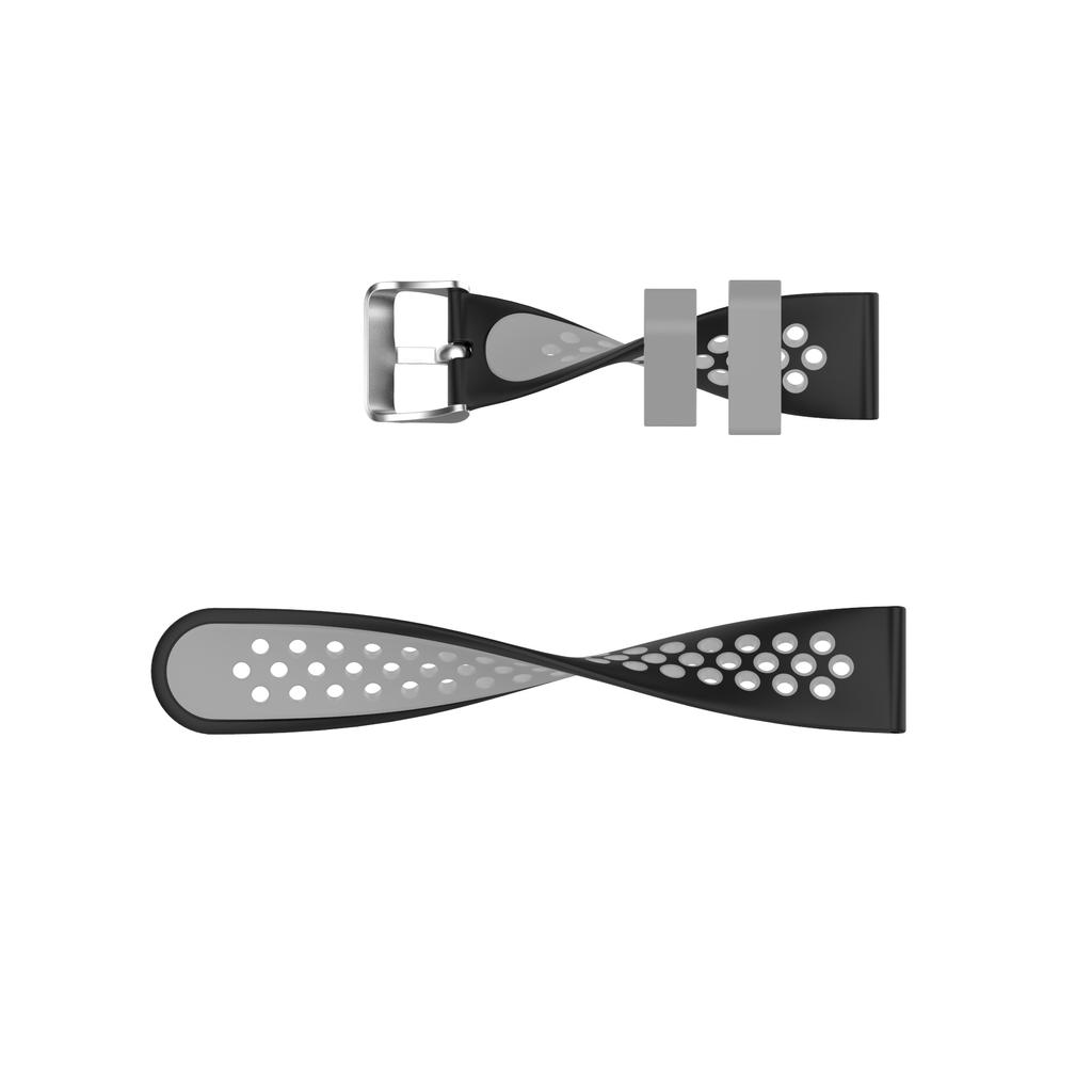 22mm Breathable Dual Color Silicone Watch Strap Wristband with Multiple Holes Design for Huawei Watch GT3 46mm/Samsung Gear S3 Frontier/Classic