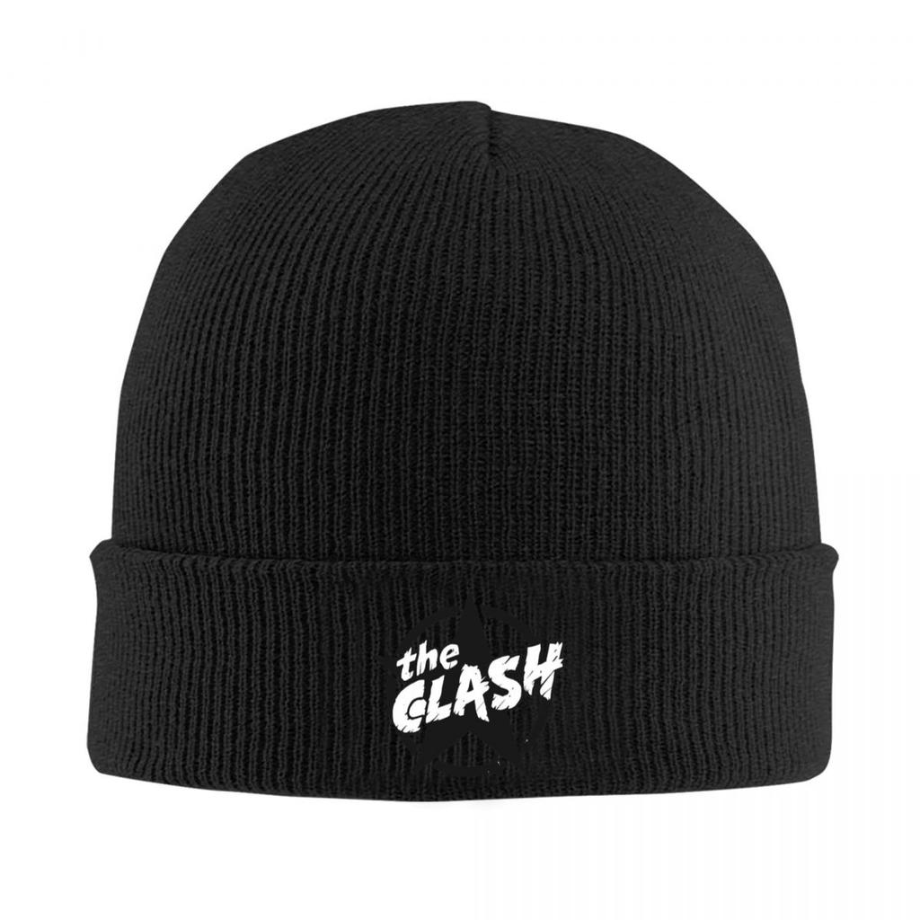 Rock Band Clash Logo Warm Knitted Cap Winter Knit Bonnet Hat Skullies Beanies Hip Hop Caps for Unisex
