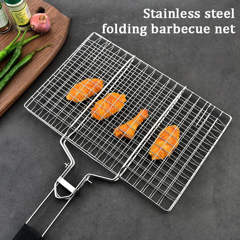 304 Edelstahl BBQ Mesh Antihaft-Grillkorb Grill Mesh-Matte Fleisch Gemüse Steak Picknick Party Barbecue-Werkzeug