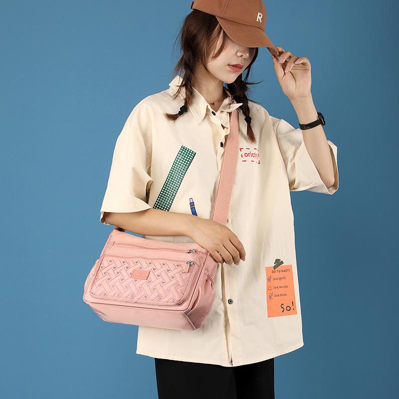 Crossbody Bag Women's Multi-compartment Large-capacity Waterproof Nylon Embroidery Casual Fashion Shoulder Bag Outdoor Travel Mommy Bag