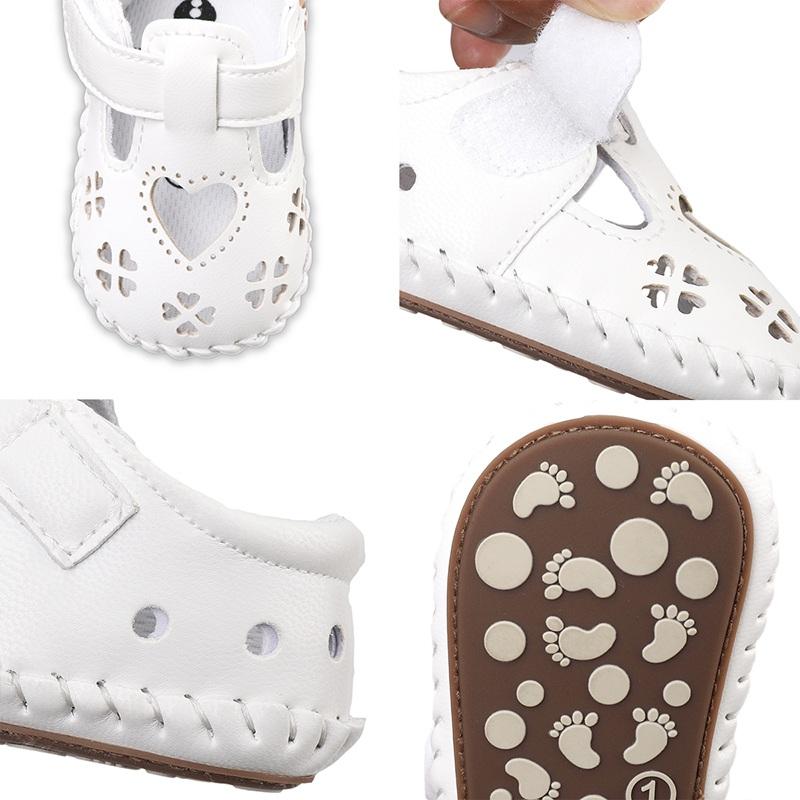 Baby Girl Sandals Comfortable Peach Heart Hollow Design Leather Soft Sole Shoes Fashion First Walkers Kid Shoes