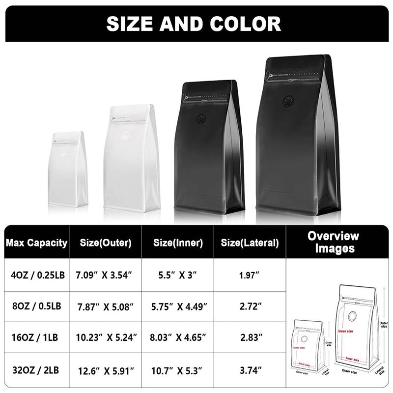 50Pcs Coffee Stand Up Pouch With Valve &Ziplock Pulltab Ground Coffee Beans Nutdried Tea Leaf Mga Pouches Ng Kap