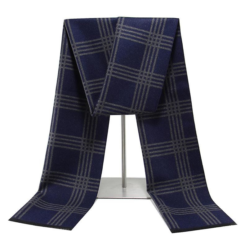 Winter men's scarf warm long plaid imitation cashmere simple versatile men