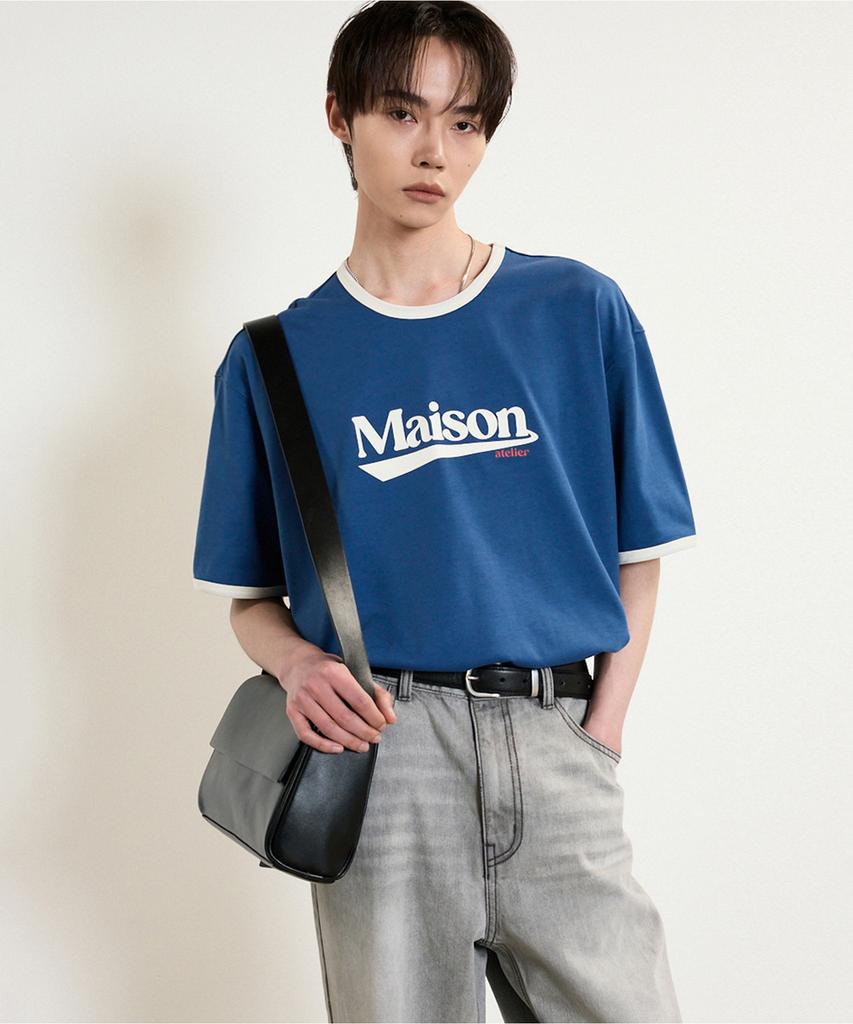 Tienjiti Maison Logo Ringer T-Shirt (Blue) Tnts5E212B2