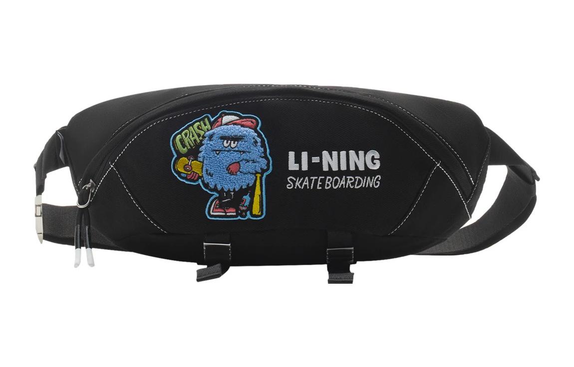 Тканевая поясная сумка-нагрудная сумка Li Ning Обычная Унисекс Черная ABDS573-1
