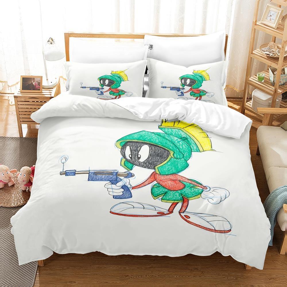 Fashion 3D Print Anime Marvin The Martian Bedding Set Single Twin Full Queen King Size Bed Set Adult Kid Bedroom Duvetcover Sets