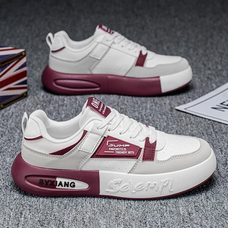 Men's shoes leather waterproof and non-slip little white shoes men's Korean version trendy versatile platform sports shoes casual Hong Kong style dad