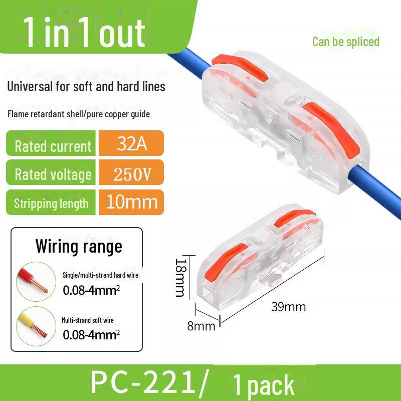 Terminal de conectare rapidă PCT SPL-12345: Conector electric multifuncțional cu 2 poziții pentru cabluri de calibru 4, 2 intrări, 2 ieșiri