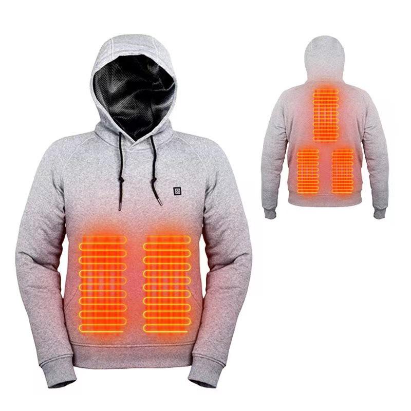 Men s USB Heated Hooded Sweatshirt - Warm Electric Casual Hoodie XXL