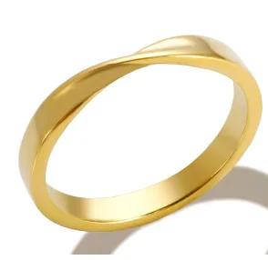 Glänzende Kristall High-End Anlaufgeschützte Mode Geometrische Offene Vergoldete Edelstahlringe für Damen Ehering Schmuck Geschenke