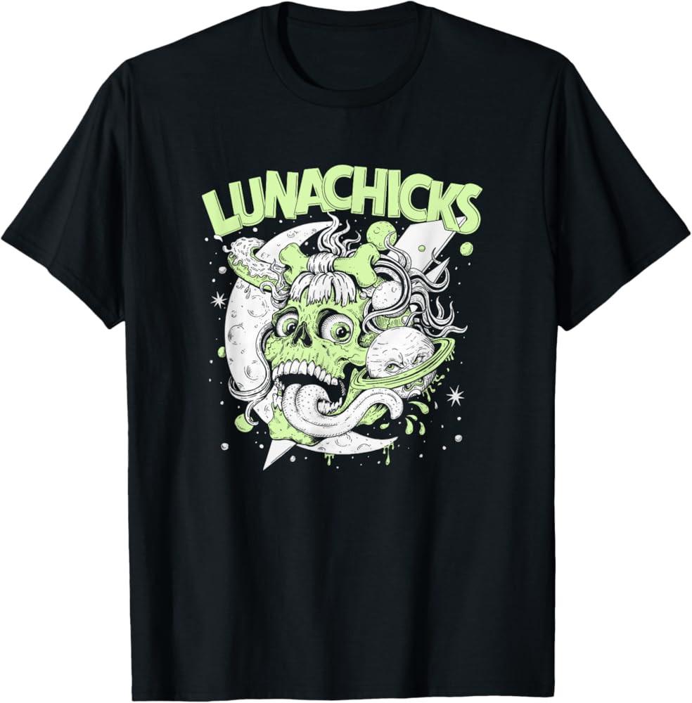 New LUNACHICKS Band Short Sleeve Cotton Black T Shirt For Men All Size UR102 XXL