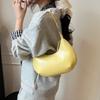 Candy Color Moon Underarm Bag Solid Color Women's Hobo Bag Casual Pu Leather Shoulder Bag  Girl