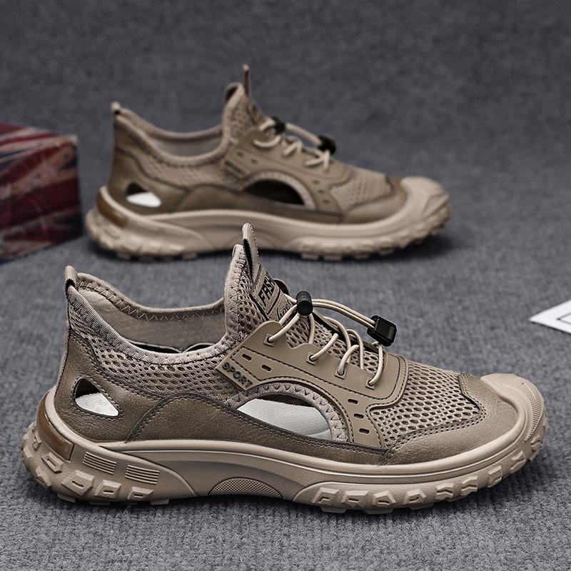 

Пляжная обувь, мужские летние дышащие сетчатые сандалии для строительства, мужские нескользящие туфли для рыбалки и хождения по реке 39