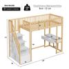 90x200 Loft Bed with Multifunctional Table, Safe Storage Staircase, Bed Frame Made of Solid Pine Wood for Children and Teenagers White