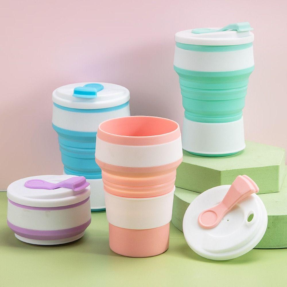 Multifunctional Sport Mug Silicone Water Bottle Drinkware Folding Water Cup  Coffee