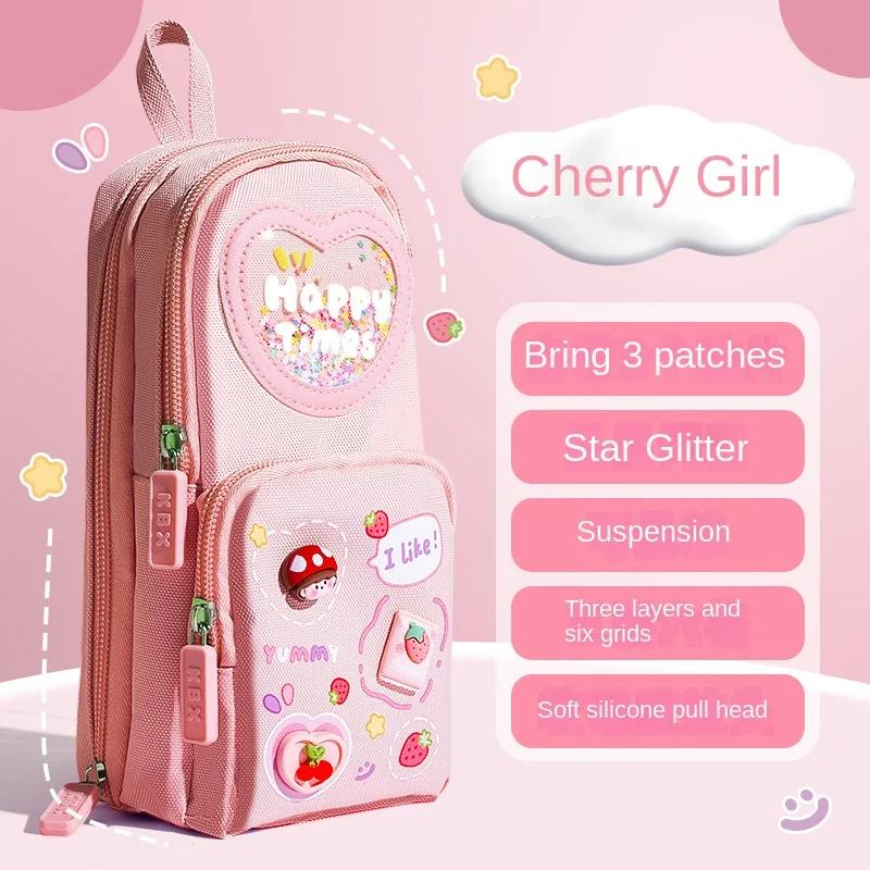 

1 шт. кавайные пеналы большой емкости холщовый пенал держатель коробка для девочек канцелярские принадлежности для школы