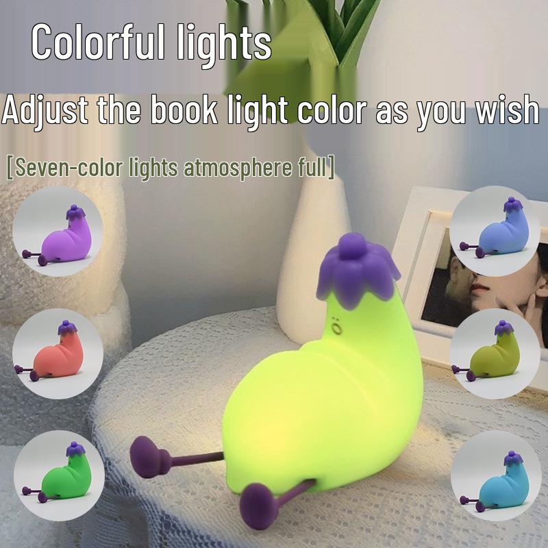 

Ночник-подставка для телефона в виде баклажана с USB-зарядкой и таймером для сна для детей Charging Version - Gift Box - Charging Cable