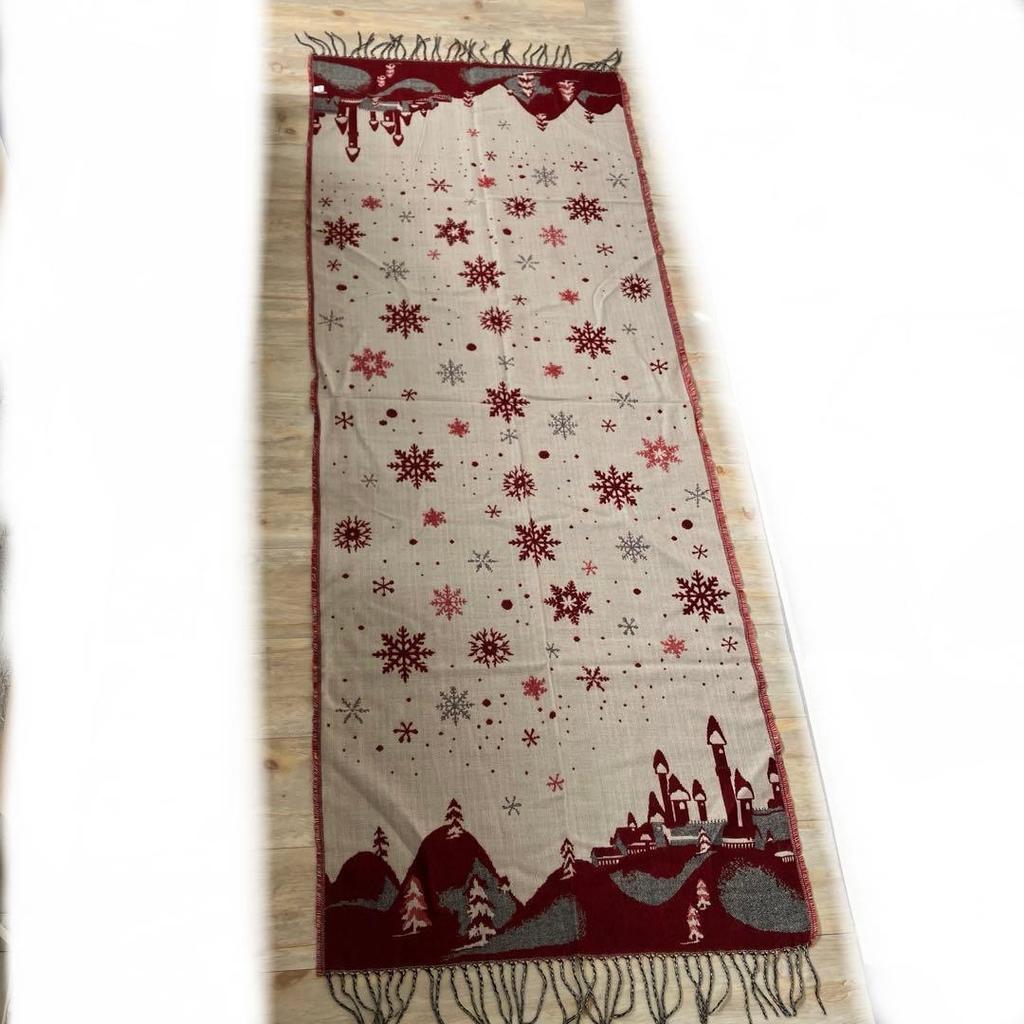 Used Pashmina Christmas Snowflake Shawl Scarf
