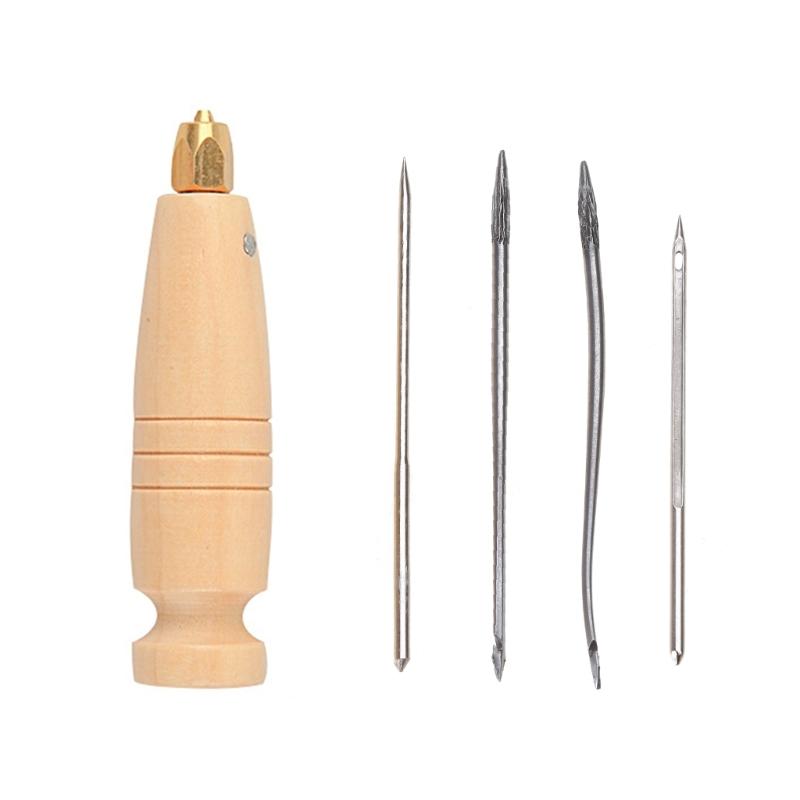 

4 In 1 Leather Craft Stitching Scratch Awl Tool Pin Punching Tool Leather Awl Pin Punching Awl for Cutting Sewing Craft 1