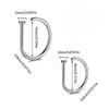 2pcs Hip Hop Punk Style D-Shaped Nose Ring/Lip Ring/Earring,Stainless Steel Jewelry,Hypoallergenic No-Piercing Ear Cuff