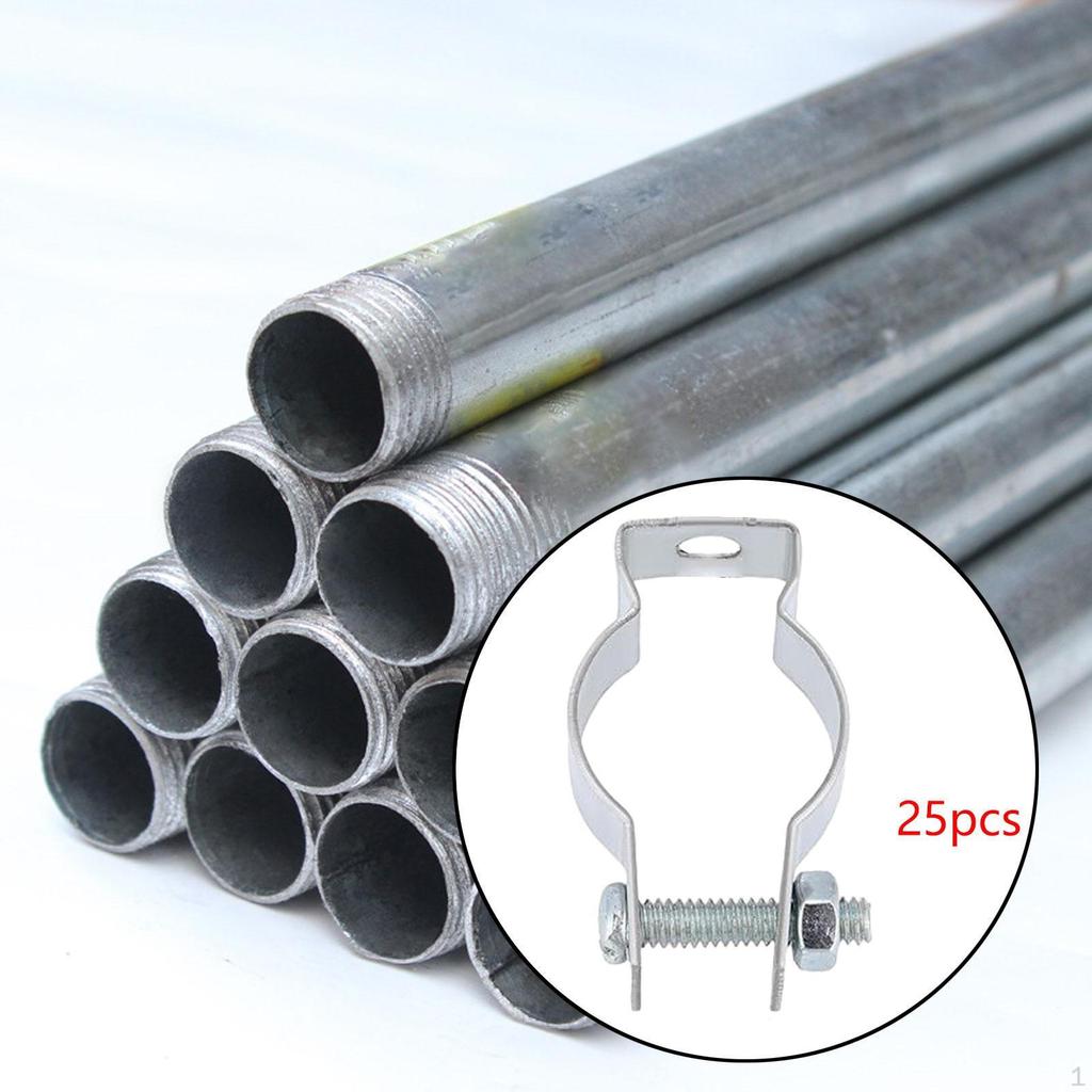 25 Pieces Galvanized Steel Conduit Hangers Supports Silver Versatile High Performance Rigid