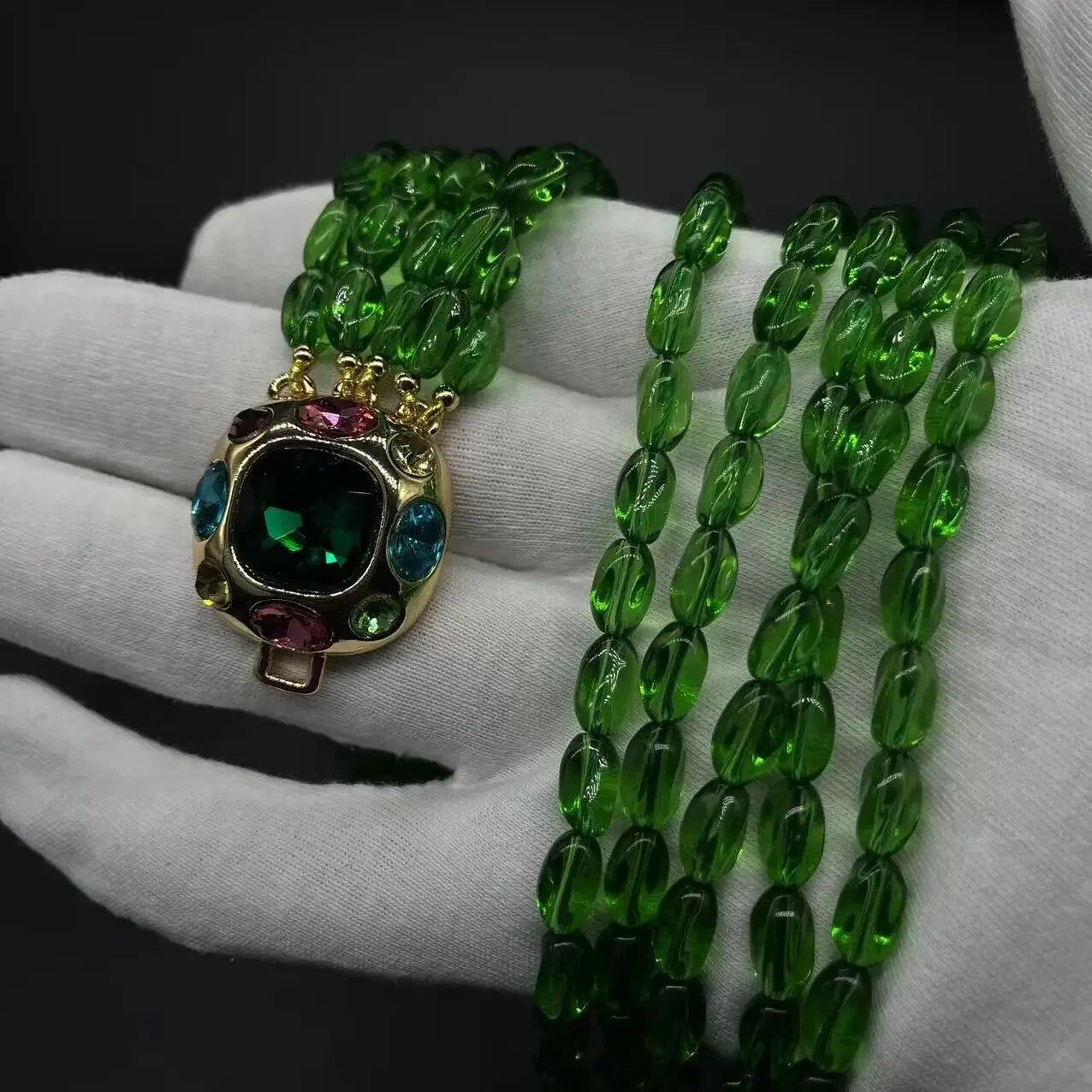 

Винтажное многослойное колье с изысканным стеклом в западном стиле и роскошным дворцовым дизайном