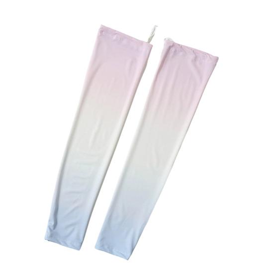 Drawstring Sun Protection Sleeves for Women, UPF50+ Anti-Slip Adjustable Arm Sleeves, Gradient Cooling Ice Silk Sleeve, UV Protection Arm Covers