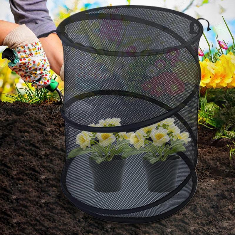 Plant Netting Cover 4X Pop Up Net Plant Covers Breathable Protector Foldable Enclosure With Stakes For Garden Trees Blueberry