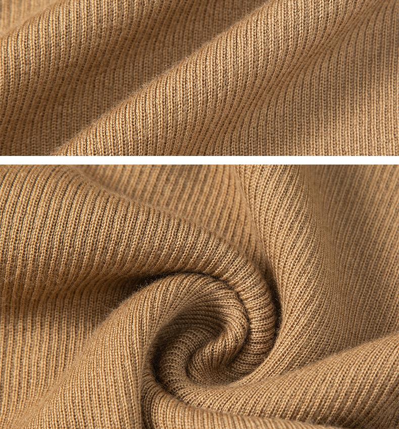 Women's Winter V-Neck 18-Gauge Merino Wool Fuzzy Yarn Sweater, 60-Count, German Import