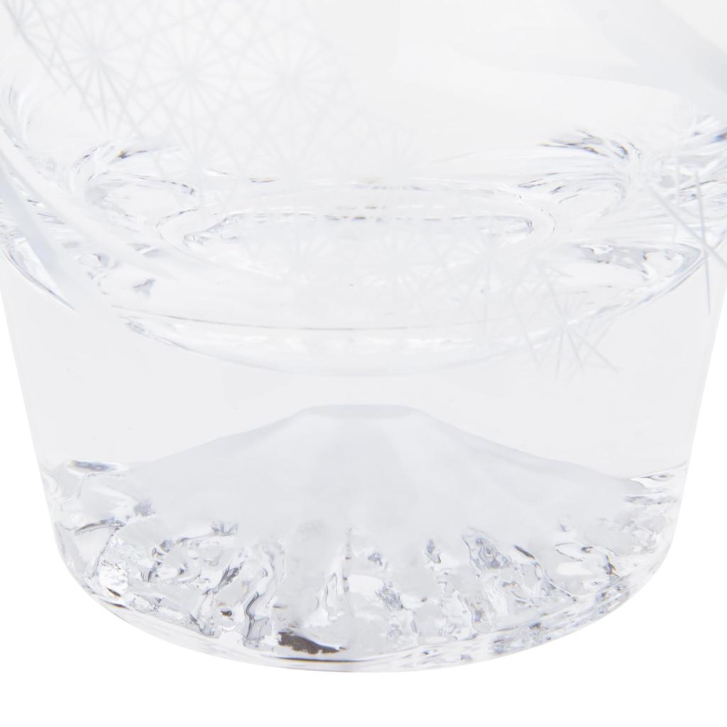 [Authentic Product] Tajima Glass "Edo Glass" Mt. Fuji Premium Rock Glass, Approx. 9cm Diameter x 9.5cm Height, Approx. 270ml Capacity, Clear, Gift, Pr