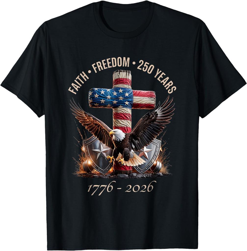 T-shirt 250 Anni Libertà Fede Anniversario 250° Indipendenza USA