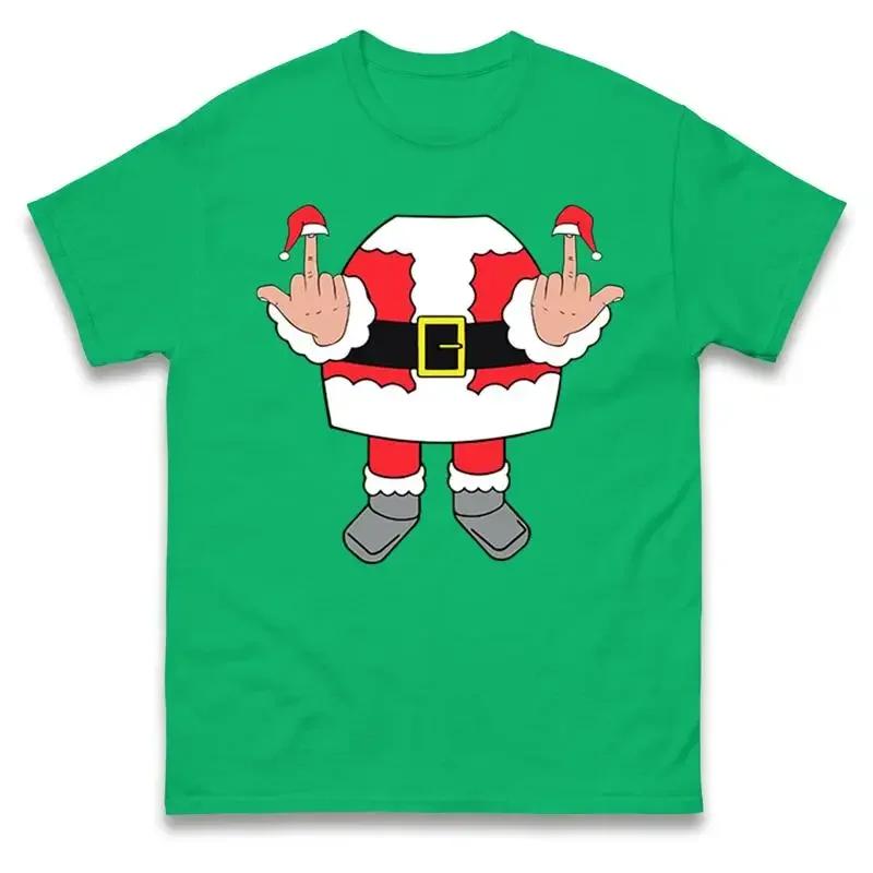 Santa Gives Middle Finger Christmas Funny T Shirt Ugly