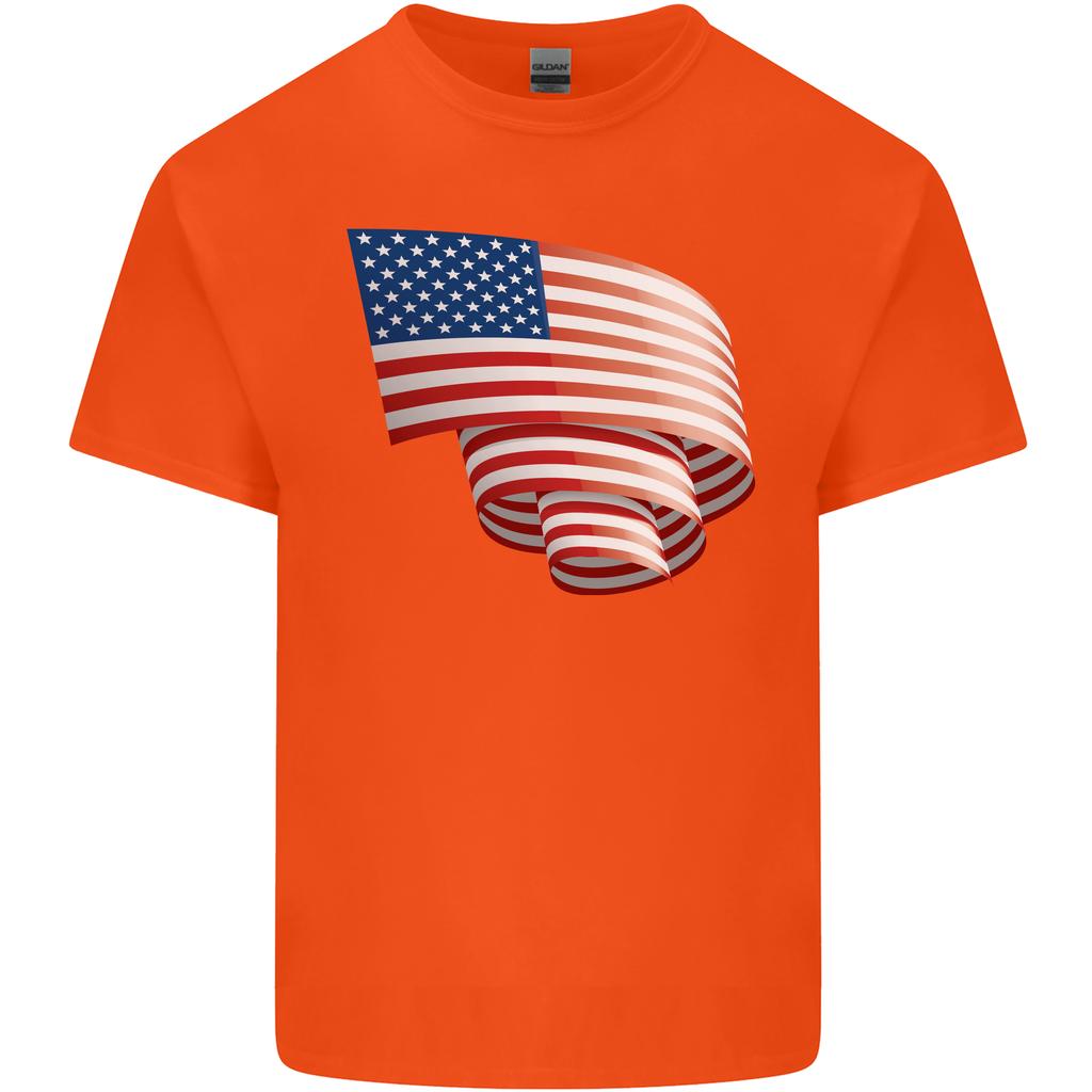 Curled Usa Flag Independence Day Football Unisexs Light Cotton Tshirt