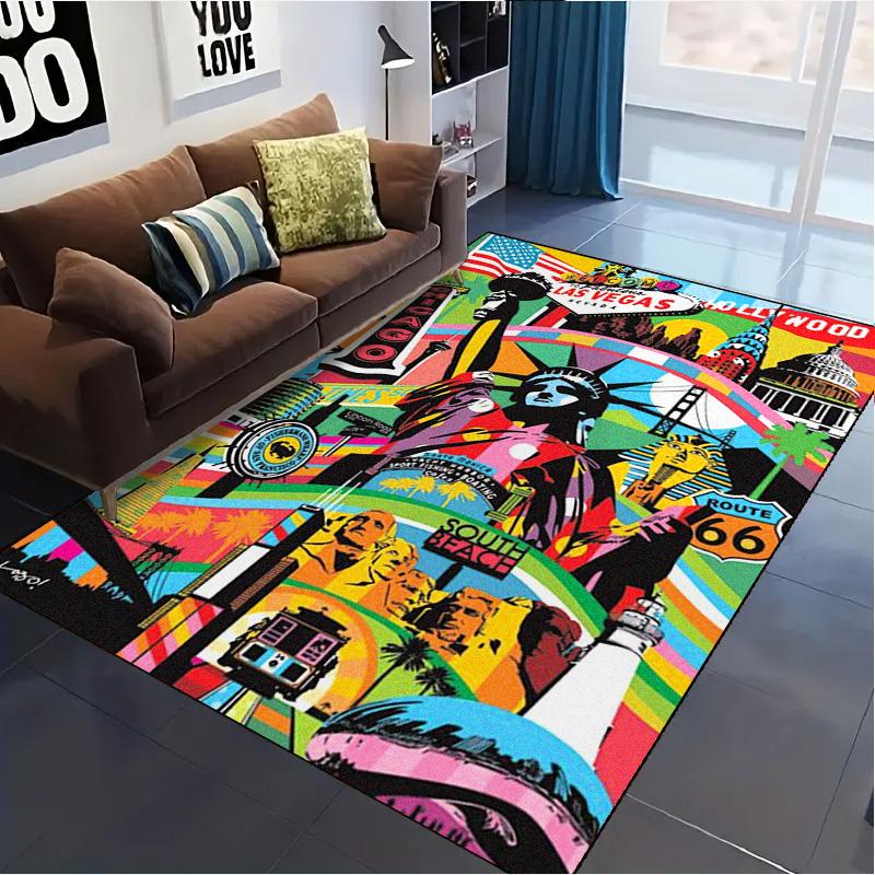 New York City Pop Art Carpet Rug for Living Room Bedroom Home Sofa Decoration,Kids play Non-slip Floor Mat