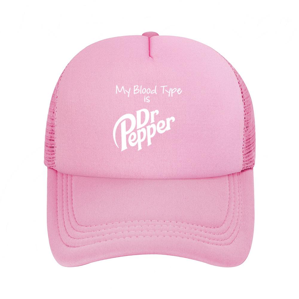 Dr Pepper blood type funny text Baseball Cap Anime Graphic Hats Adult Unisex Women Sports Outdoor